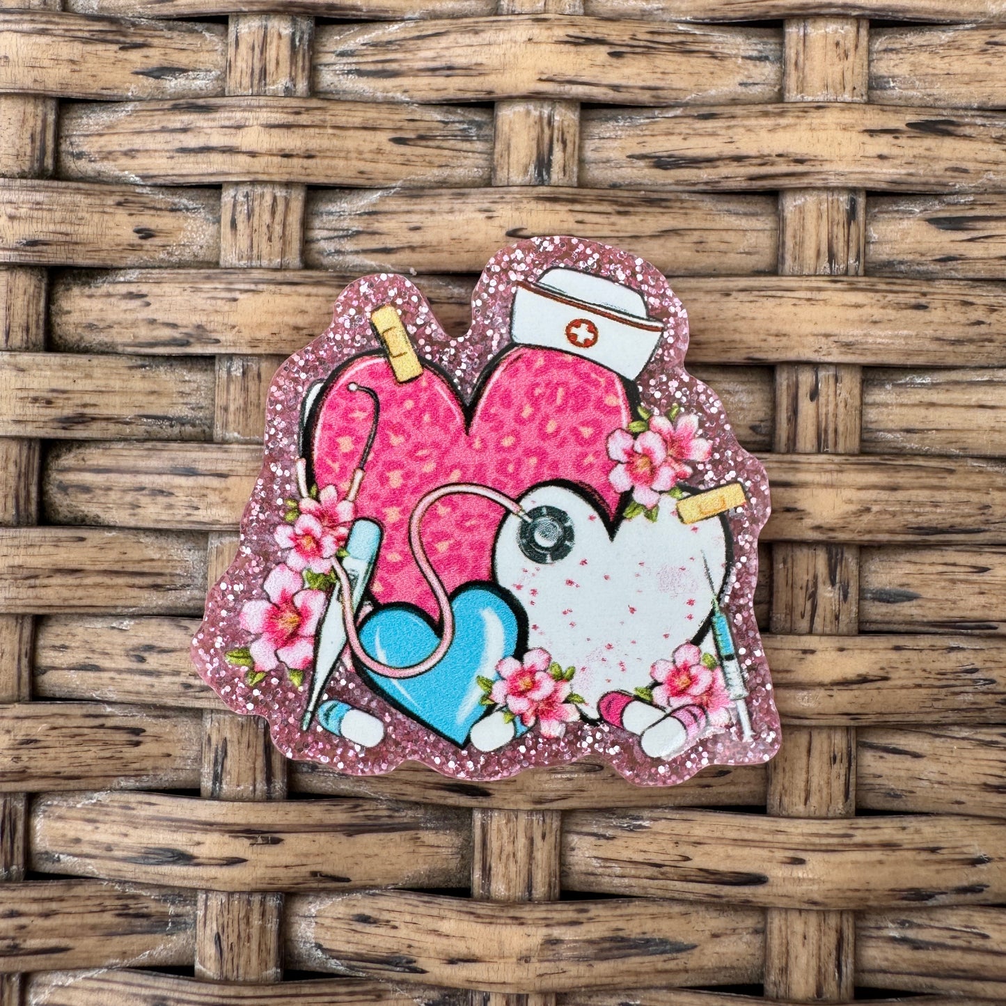 Medical Supplies and Hearts, Taylor Swift, Glitter Flatback,  Planar, Cabochon, Single Pc