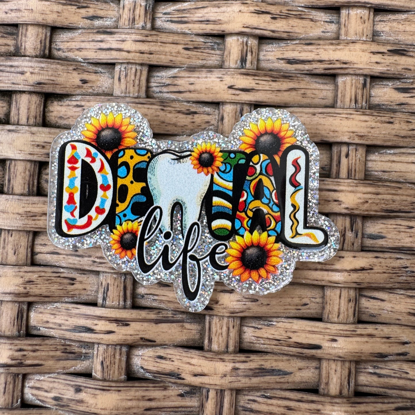 Dental Life, Glitter Flatback,  Planar, Cabochon, Single Pc