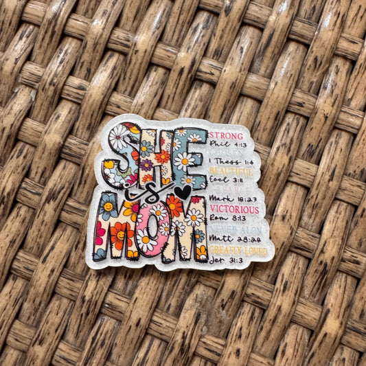 Acrylic Flatback Craft Embellishment - She is Mom
