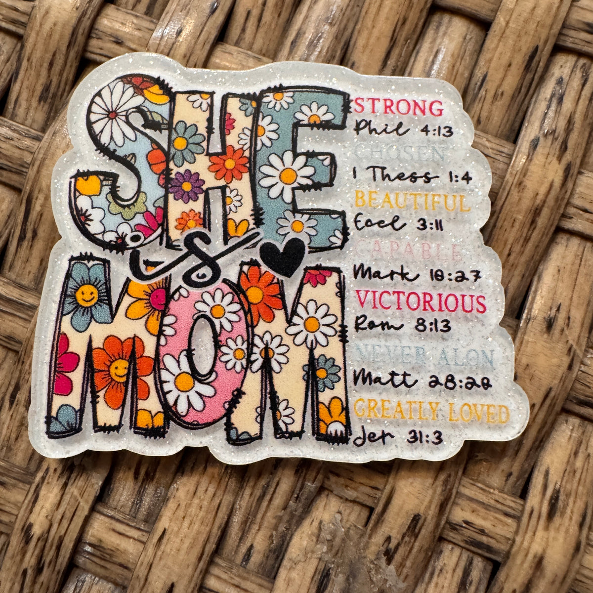 Acrylic Flatback Craft Embellishment - She is Mom
