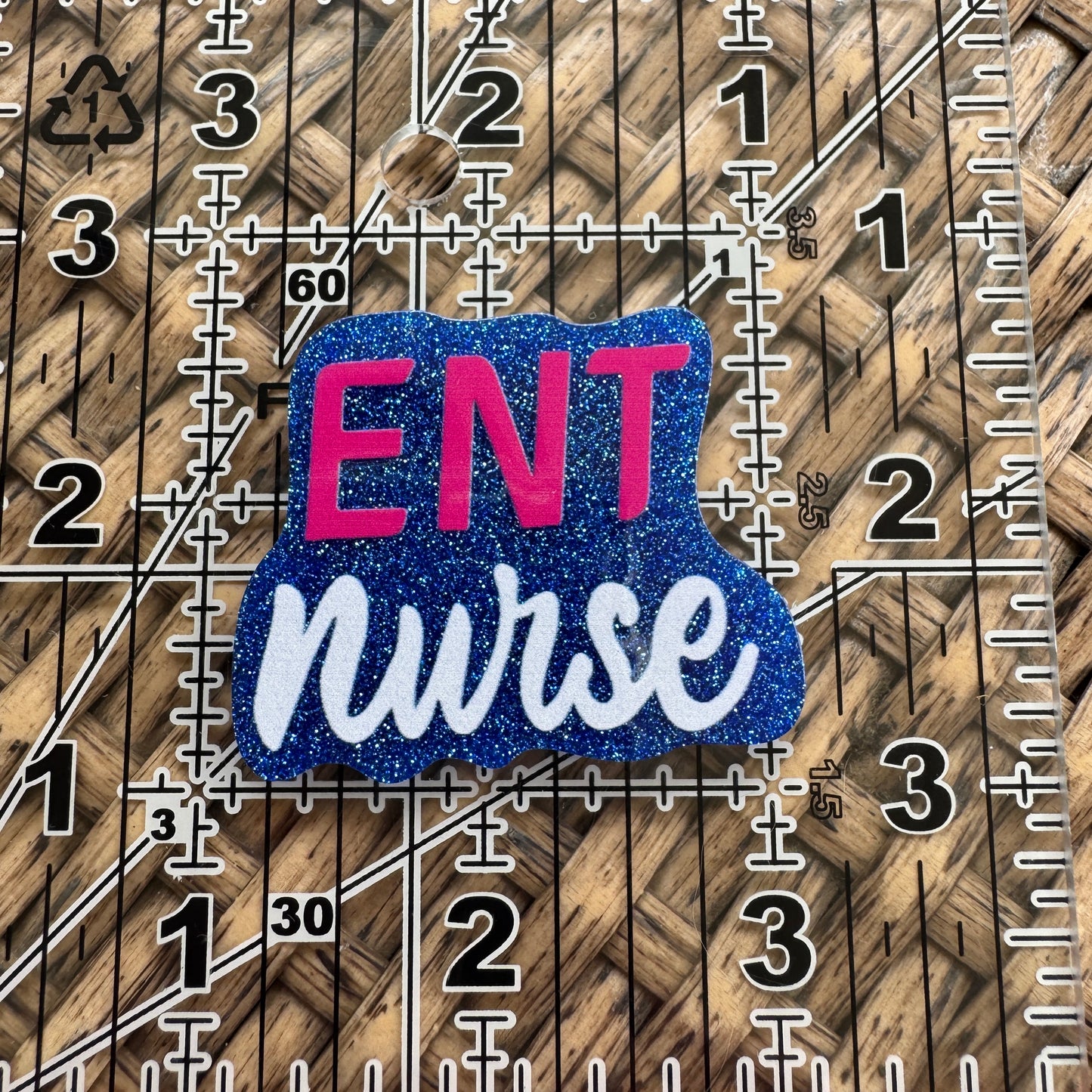 ENT Nurse, Medical, Glitter Flatback,  Planar, Cabochon, Single Pc