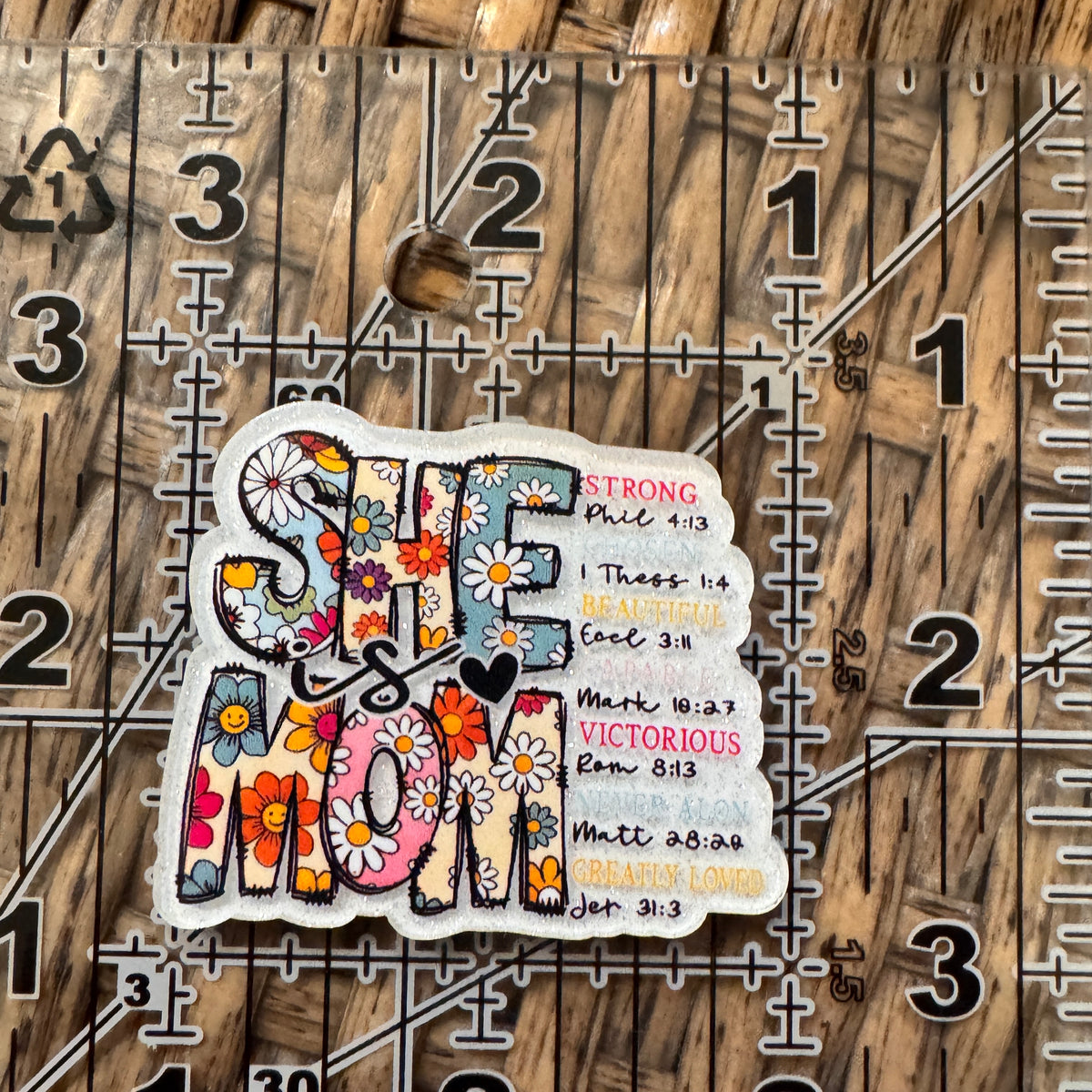 Acrylic Flatback Craft Embellishment - She is Mom