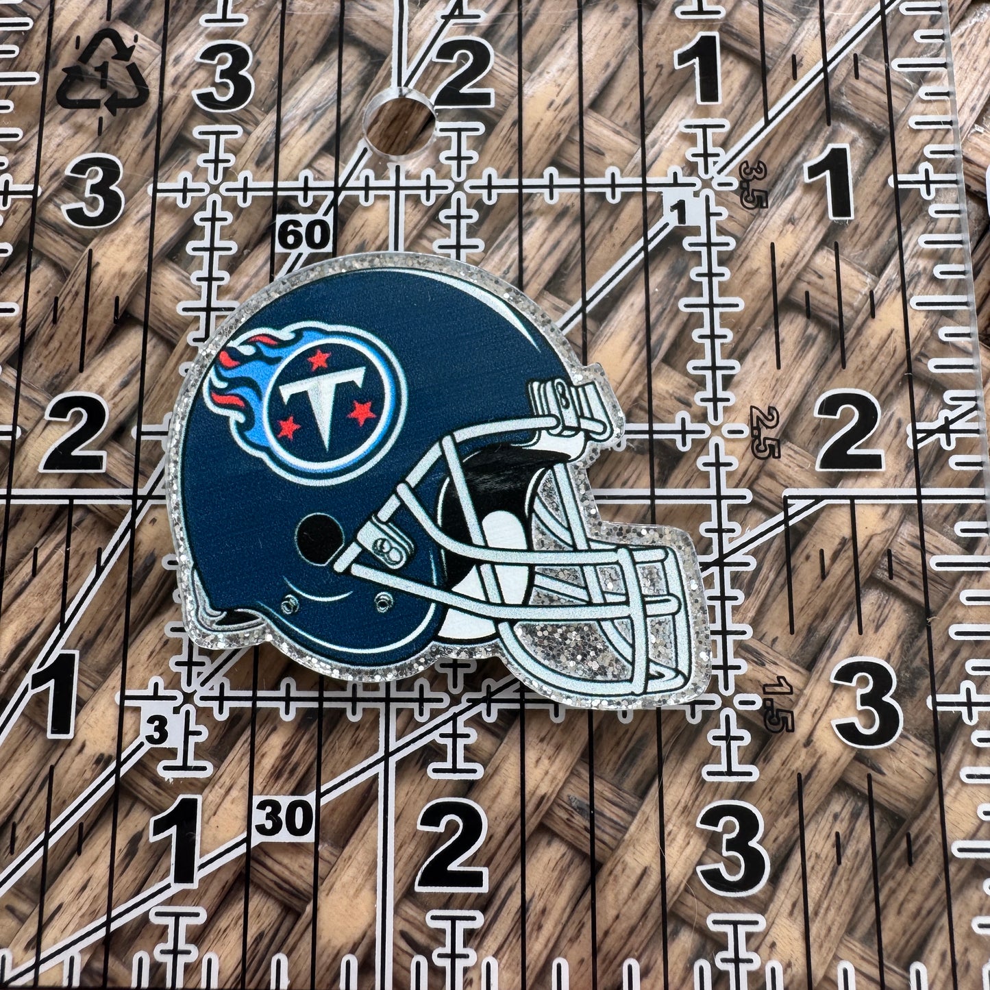 Titans Football Team Helmet, Glitter Flatback,  Planar, Cabochon, Single Pc