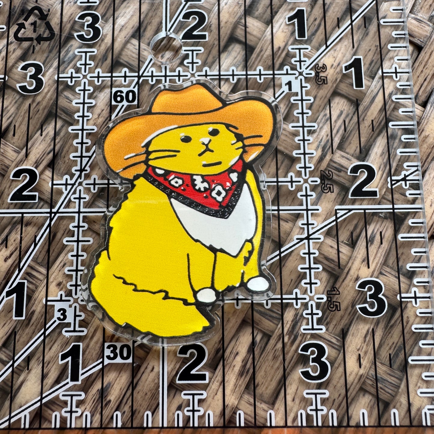 Cowboy Grumpy Cat, Glitter Flatback,  Planar, Cabochon, Single Pc