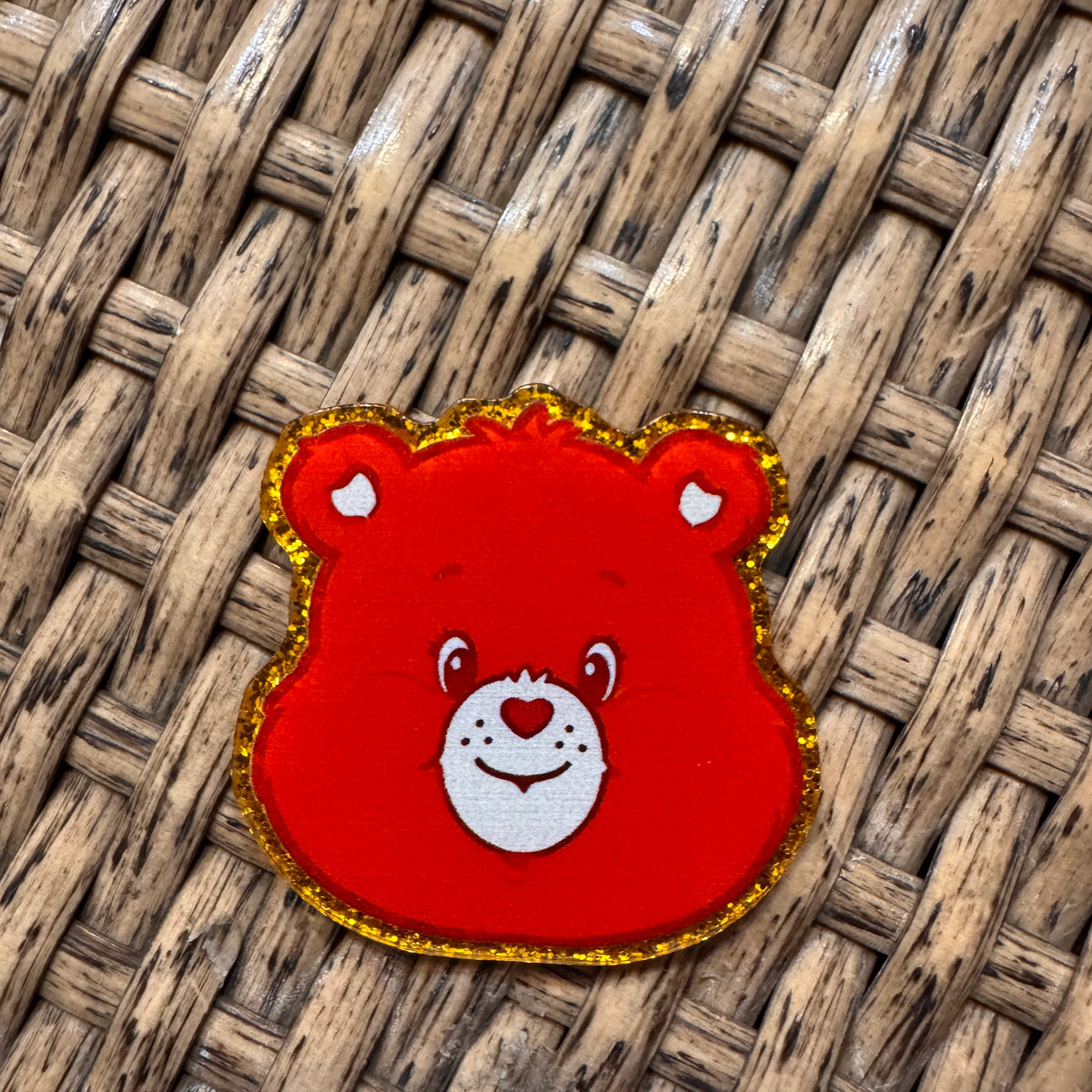 Acrylic Flatback Craft Embellishment - Care Bear Red