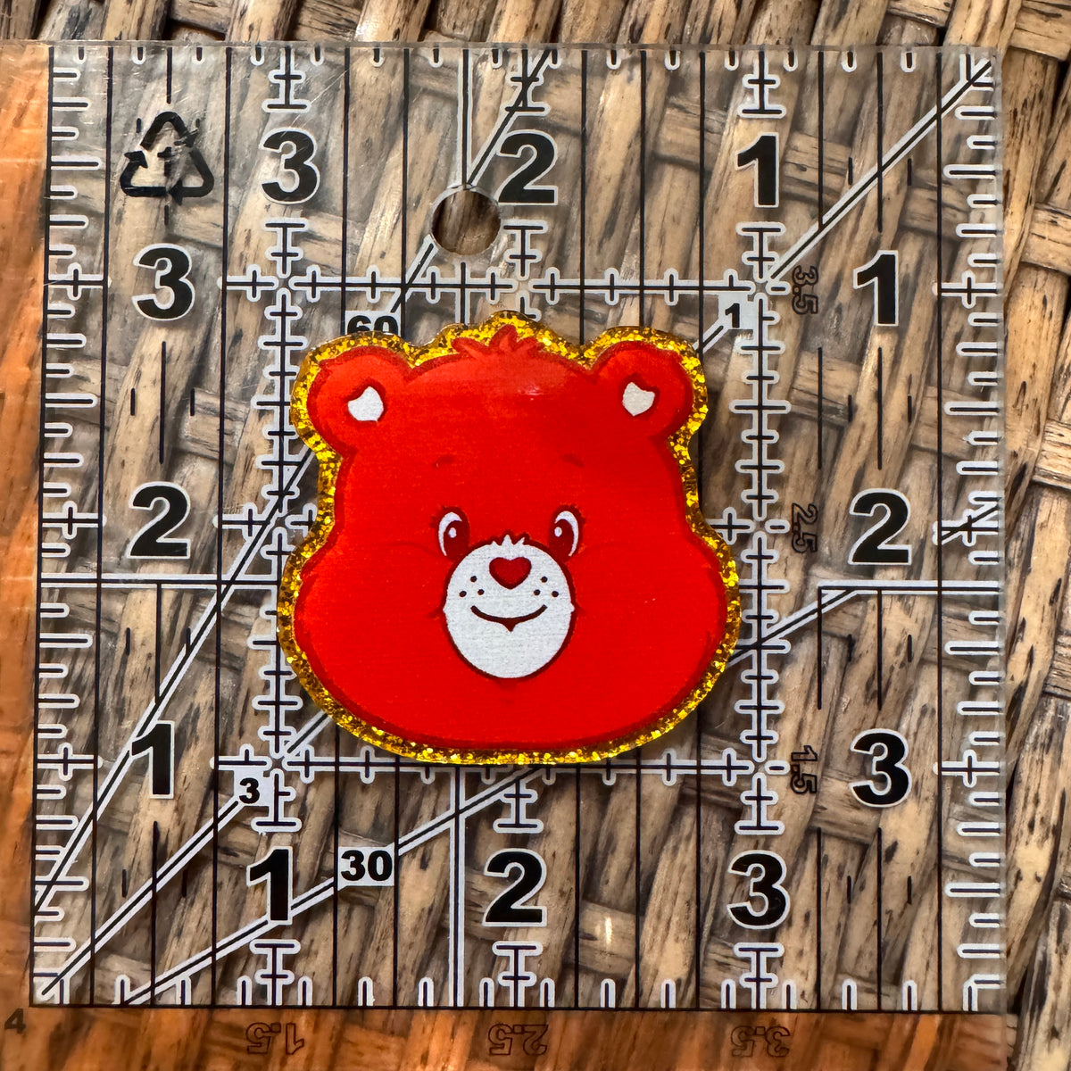 Acrylic Flatback Craft Embellishment - Care Bear Red
